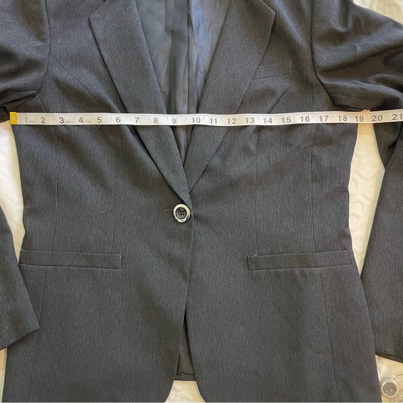 NWT John Meyer Collection Black Women's Blazer Size 8 One Button Black Striped - Picture 8 of 11